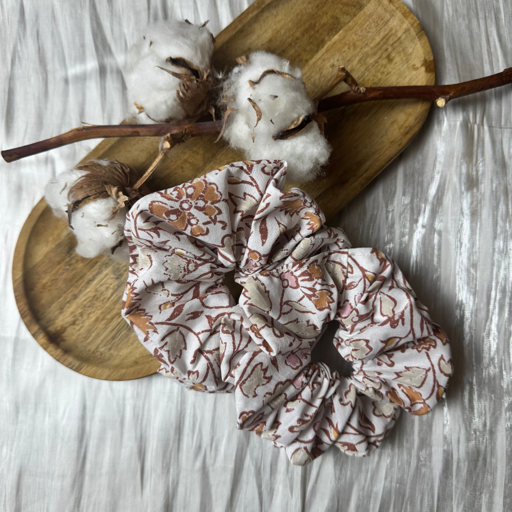 Chouchou en coton imprimé