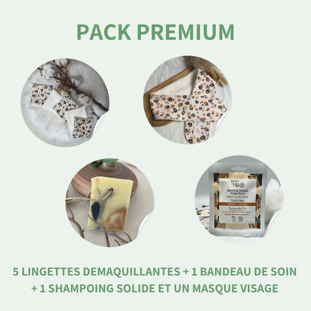 Lingette démaquillante bambou et coton — Lot de 5