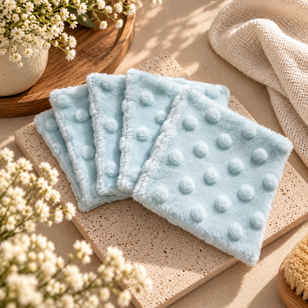 Superweiches Minky-Baumwoll-Abschminktuch – 5er-Set