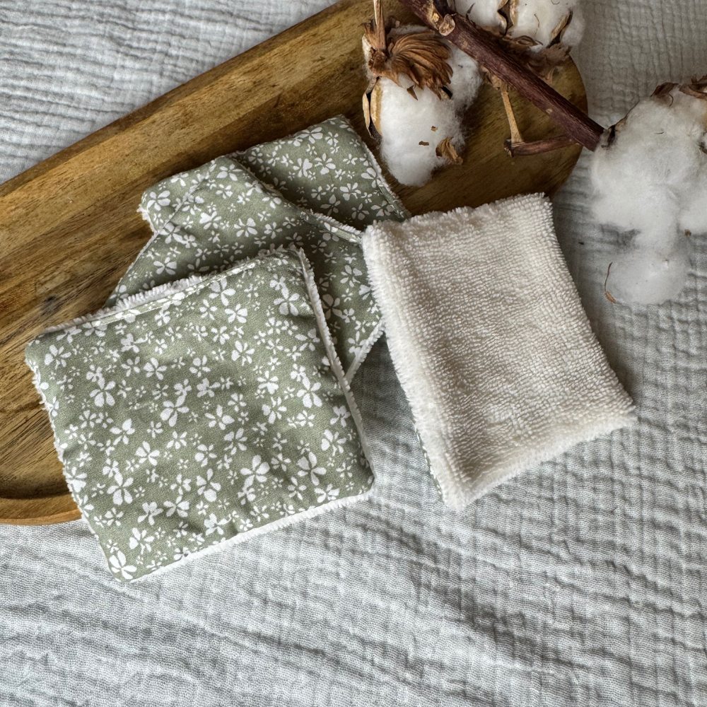 Lot de 5 Lingettes démaquillantes en éponge bambou - La Vie verte