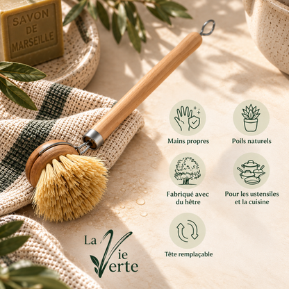 Brosse vaisselle en bois - La Vie verte