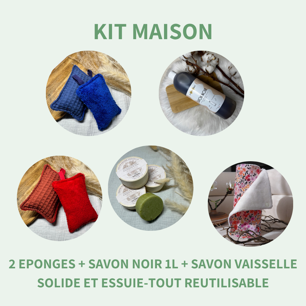 Éponge lavable coton et bambou — Lot de 2 | Fabriquée en Suisse