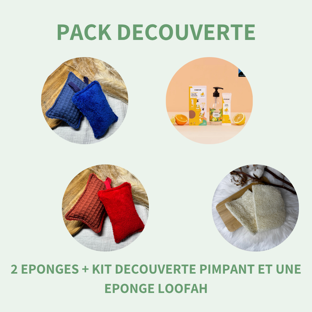 Éponge lavable coton et bambou — Lot de 2 | Fabriquée en Suisse
