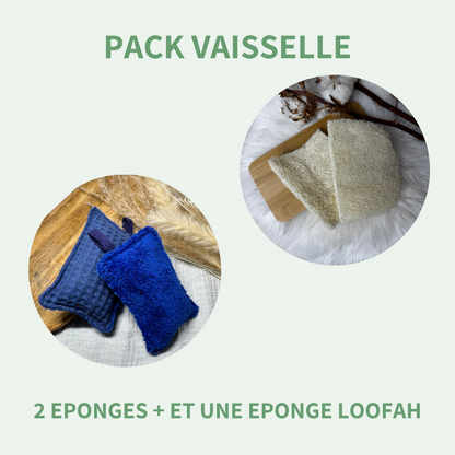 Éponge lavable coton et bambou lot de 2 | Fabriquée en Suisse