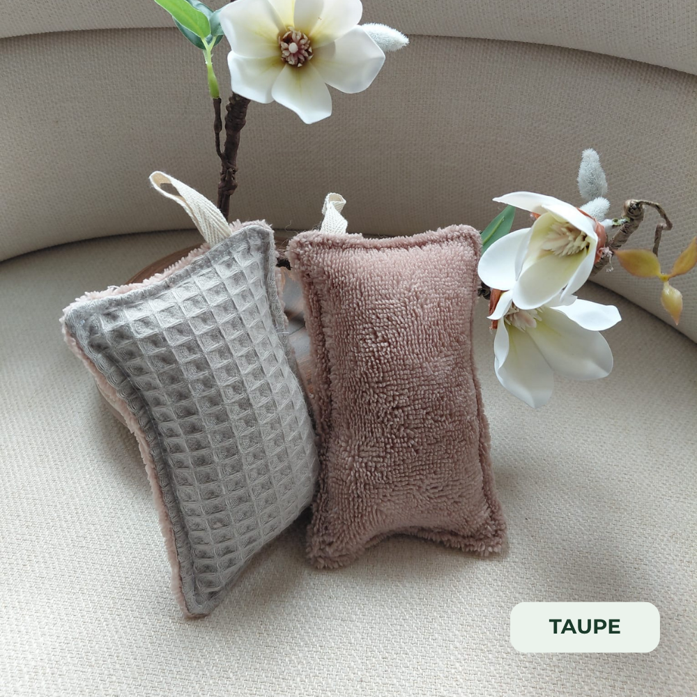 Éponge lavable coton et bambou lot de 2 | Fabriquée en Suisse