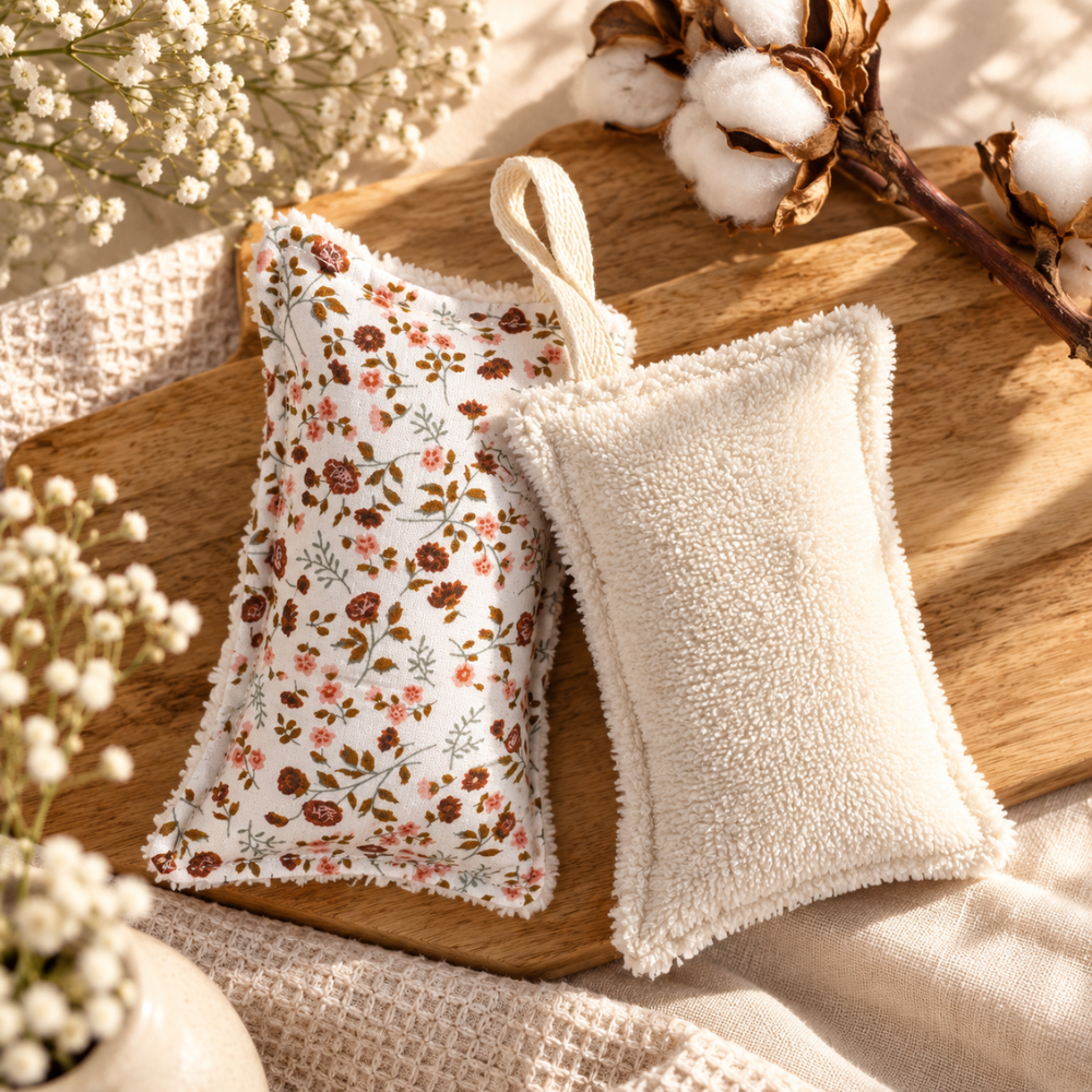Éponge lavable coton et bambou lot de 2 | Fabriquée en Suisse