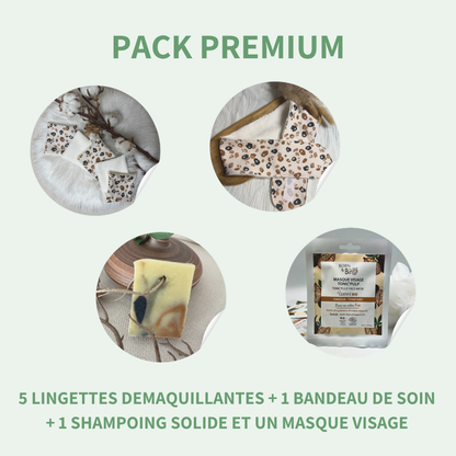 Lingette démaquillante bambou et coton — Lot de 5