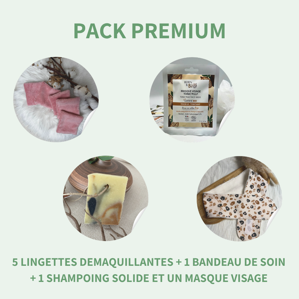 Lingette démaquillante éponge bambou réutilisable — Lot de 5
