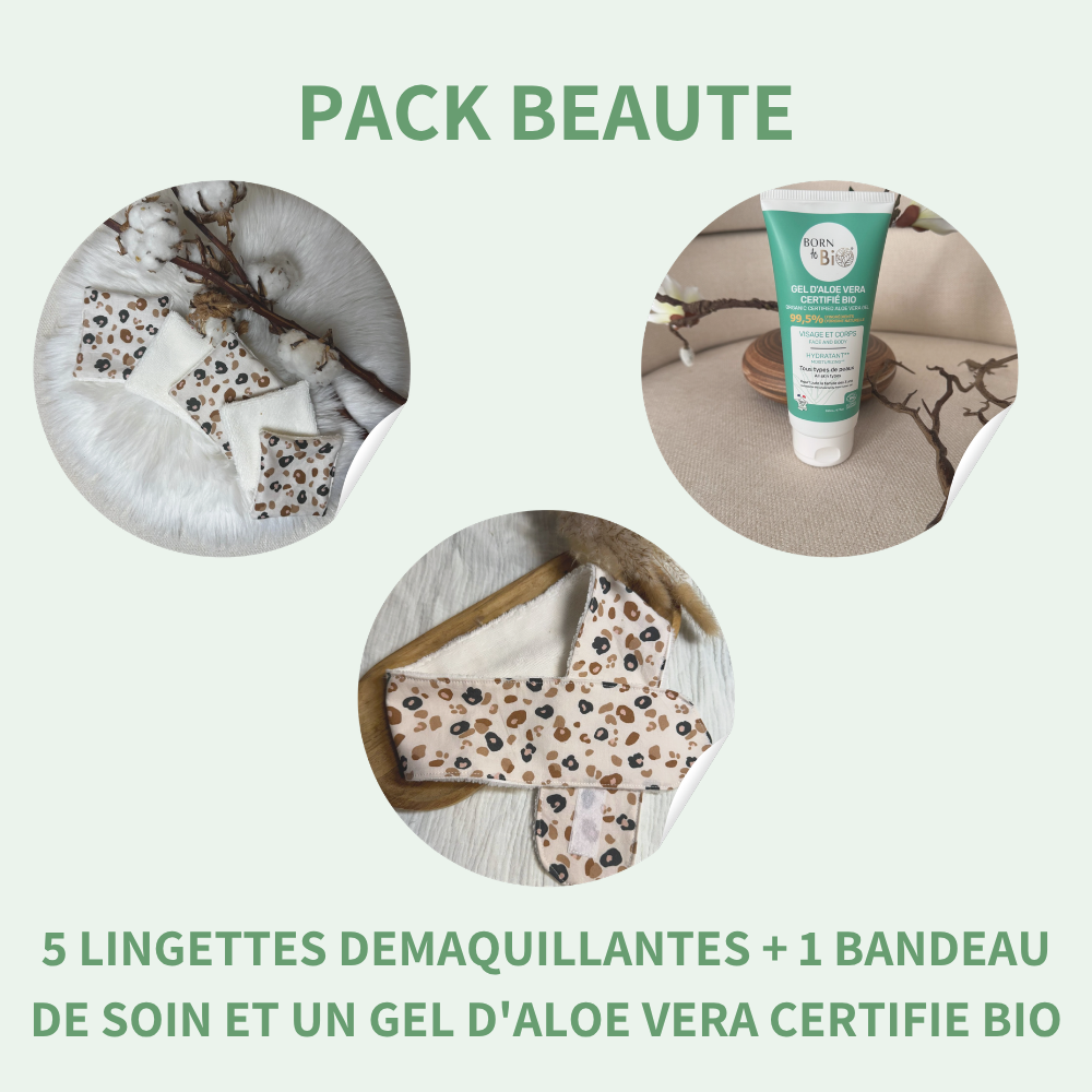 Lingette démaquillante bambou et coton — Lot de 5