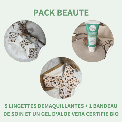 Lingette démaquillante bambou et coton — Lot de 5