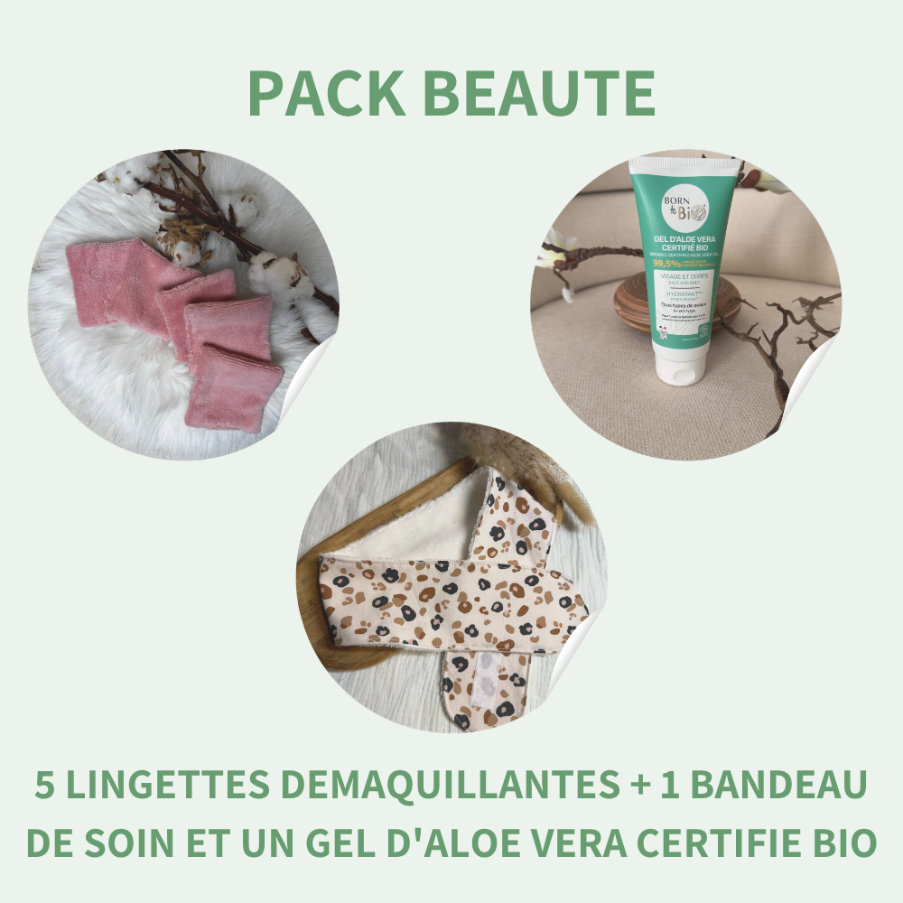 Lingette démaquillante éponge bambou réutilisable — Lot de 5