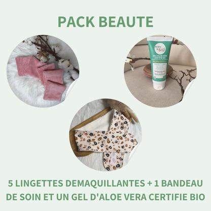 Lingette démaquillante éponge bambou réutilisable — Lot de 5