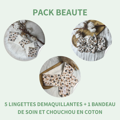 Lingette démaquillante bambou et coton — Lot de 5