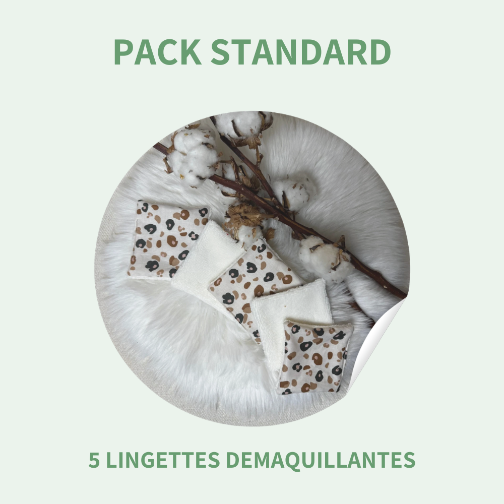 Lingette démaquillante bambou et coton — Lot de 5