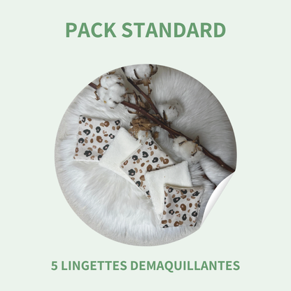 Lingette démaquillante bambou et coton — Lot de 5