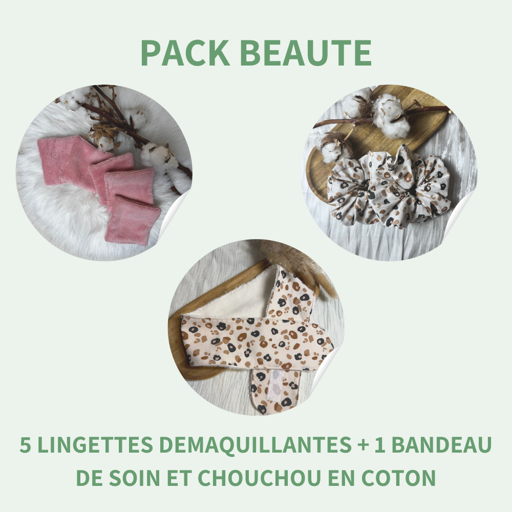 Lot de 5 Lingettes démaquillantes lavable double face Bambou