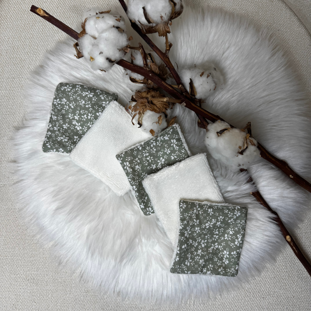 Lot de 5 Lingettes démaquillantes en éponge bambou - La Vie verte