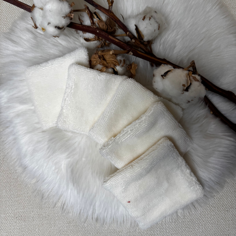 Lot de 5 Lingettes démaquillantes lavable Bambou double face - La Vie verte