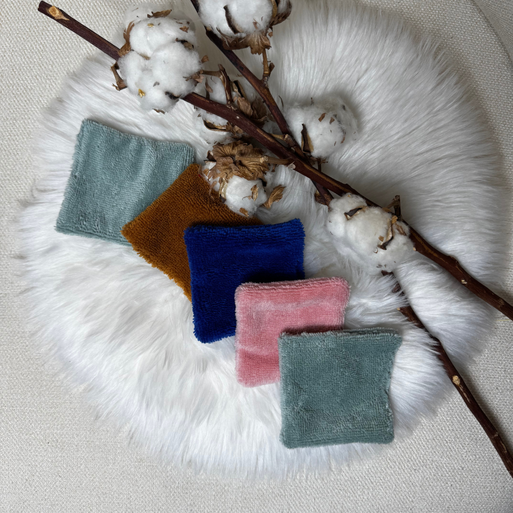 Lot de 5 Lingettes démaquillantes lavable Bambou double face - La Vie verte