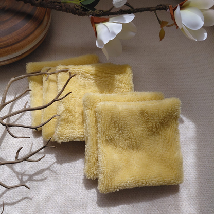 Lot de 5 Lingettes démaquillantes lavable double face Bambou