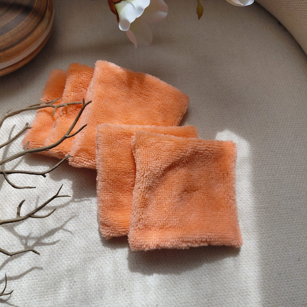 Lot de 5 Lingettes démaquillantes lavable double face Bambou