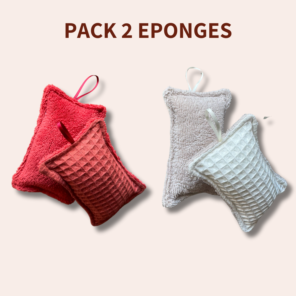 pack 2 eponges lavables