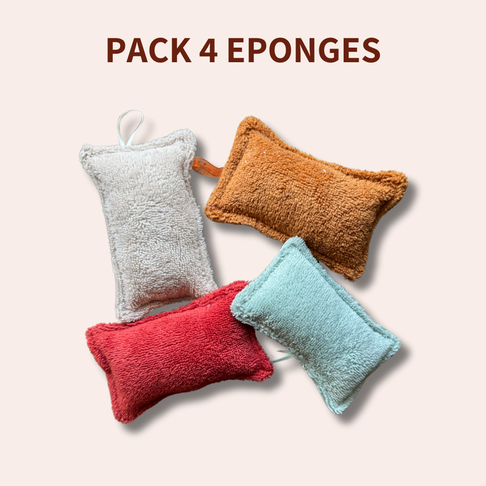 pack 4 eponges lavables