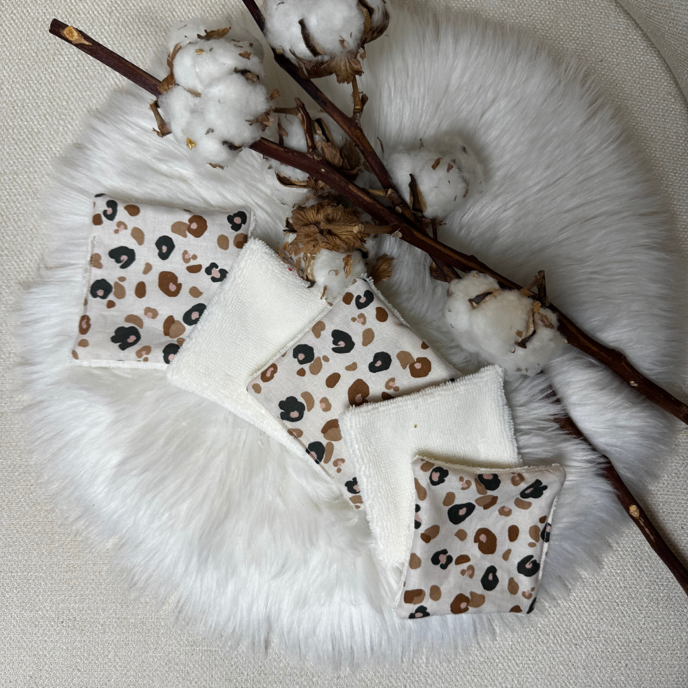 lingette démaquillante réutilisable bambou coton lot 5 zéro déchet fabriquée en Suisse La Vie Verte